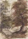 A Church among Trees; A Mountain River (on verso)