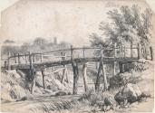 A Wooden Bridge over a Stream