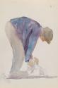 A Boy Patting a Dog