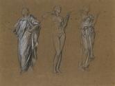 A Female Nude and Two Draped Females