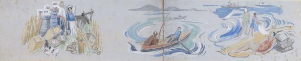 Fishing from a Currach continued (left) and the Sea Shore (right)