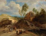 Landscape with Horseman and Peasants