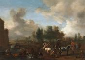 Horses Watering: a Landscape