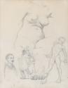 Sketches of a Female Nude, a Male Model and a Sculptor