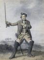 Captain Tisdall as Major Sturgeon, Brandishing a Cane