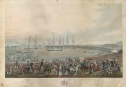 The Embarkation of George IV, King of England, (1762-1830), at Kingstown, (now Dun Laoghaire), 3rd September 1821(from a J.L. Reilly sketch taken on the spot)