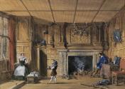 The Gatehouse Fireplace, Kenilworth Castle, Warickshire, (for lithograph no. 11,497 in 1844 and ill. for Nash's 'The Mansions of England in the Olden Time' c.1849)