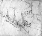 Study for 'Fishing fleet at Port Oriel, Clogherhead, County Louth'