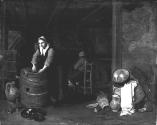 An Interior with a Woman Ironing