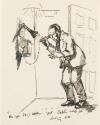 Illustrated letter from William Orpen to Mrs St George with a sketch of the artist answering the phone