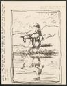 Illustrated letter from William Orpen to Mrs St George with a preliminary sketch of 'Gardenia on a Donkey'
