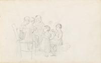 Five Children Seated Around a Table