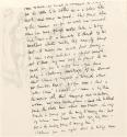 Cropped letter from William Orpen to Mrs St George with a sketch on the reverse of the artist running away from four women