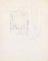 Drawing of Mrs St George's bed, by William Orpen