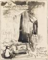 Illustrated letter from William Orpen to Mrs St George with a sketch of the artist decorating Mrs St George's bed