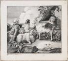 A Shepherd with Goats and Sheep