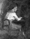Seated Figure; Lane with a Red House (on verso)