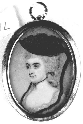 Portrait of a Lady in a Grey Dress with a Black Bonnet