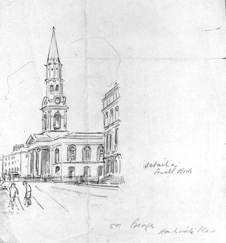 Saint George's Hardwicke Place; Smythes the Grocer, Nos. 6-7, Saint Stephen's Green (on verso)