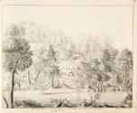 A Woman Sketching the Improvements in Lord Clarendon's Stone Quarry at Cornbury Park, Oxfordshire