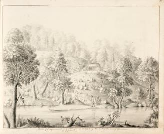 A Woman Sketching the Improvements in Lord Clarendon's Stone Quarry at Cornbury Park, Oxfordshire