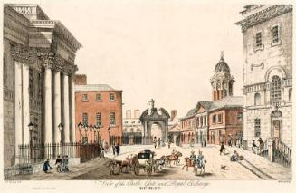 Dublin Castle Gate between the Royal Exchange and Newcomen Bank