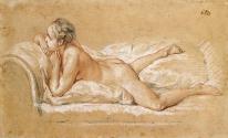 A Female Nude Reclining on a Chaise-longue