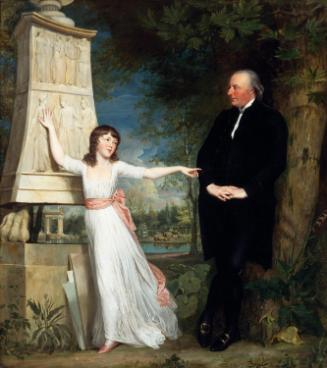 Frederick Hervey, Bishop of Derry and 4th Earl of Bristol (1730-1803), with his Granddaughter Lady Caroline Crichton (1779-1856), in the Gardens of the Villa Borghese, Rome