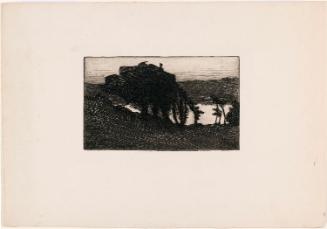 Landscape with Dark Trees and a River