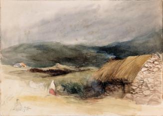 Stormy Landscape with Thatched Houses and Figures