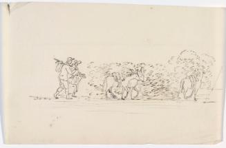 Travelling Couple with Three Donkeys