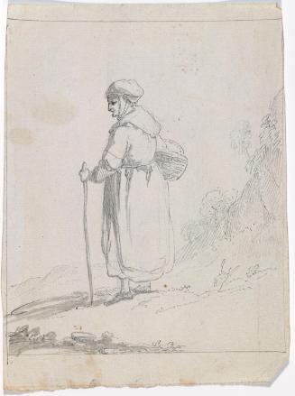 Woman Holding a Staff and Basket