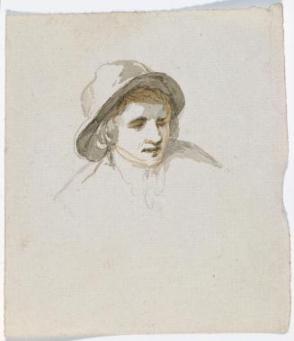 Head of a Man Wearing a Hat; Graphite Study (on verso)