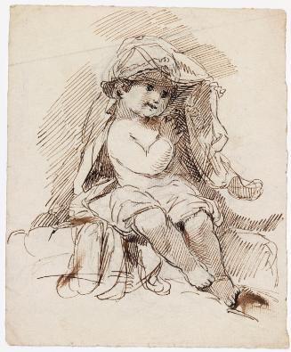 Child Peeping out from under a Blanket