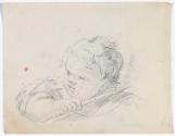 Young Boy Holding a Stick; Woman with Child (on verso)