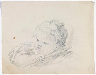 Young Boy Holding a Stick; Woman with Child (on verso)
