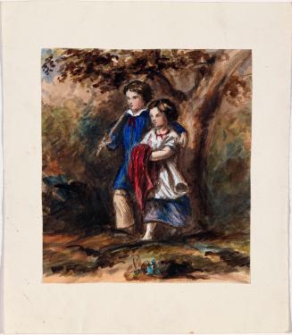 Boy and Girl Walking through a Forest