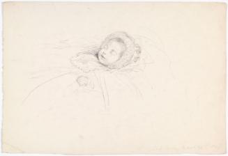 Sleeping Baby Wearing a Bonnet