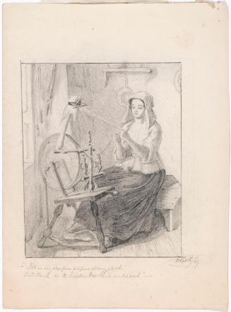 Woman at a Spinning Wheel
