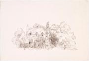 Cottage among Trees; House in a Mountainous Landscape (on verso)