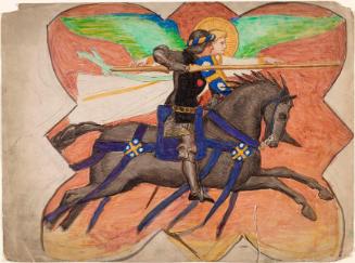 Knight on Horseback with Burton Arms