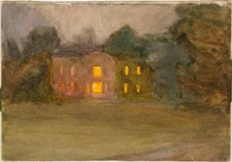 A Great House Lit at Night