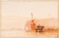 A Horse and Cart on a Beach