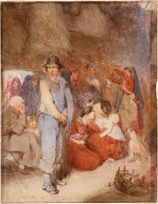 Study for 'The Aran Fisherman's Drowned Child'; Perspective Exercise (on verso)