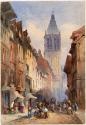 The Tower of St Romain Church, Rouen, from Rue Horlogue