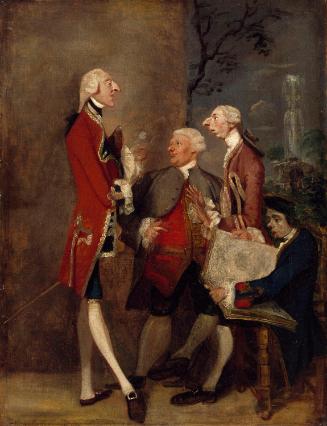 Caricature of Thomas Brudenell, Baron Bruce, the Hon. John Ward, Joseph Leeson, later 2nd Earl of Milltown, and Joseph Henry of Shafford