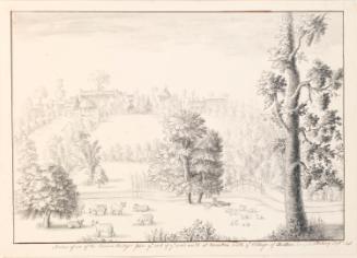 A Chinese Bridge at Wroxton Abbey and the Village of Drayton, Oxfordshire