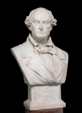 Daniel Maclise (1806-1870), Artist (above a relief of Hibernia)