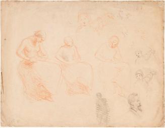 Studies of Seated Woman Holding an Object in her Lap