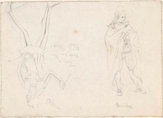 An Orange Merchant with a Train of Mules and a Woman in Andalusian Costume